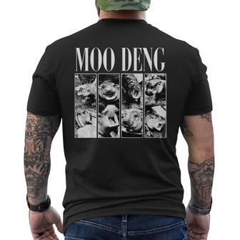 Moo Deng Baby Pygmy Hippo Moo Deng Men's Back Print T-Shirt - Monsterry