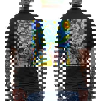 Moo Deng Hipopótamo Pygme Y La Noche Estrellada Camiseta Hombre Estampado Espalda - Regaloses