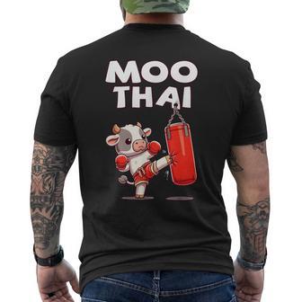 Moo Thai Muay Thai Cow Thai Boxing For Children Muay Thai T-Shirt mit Rückendruck - Geschenkecke