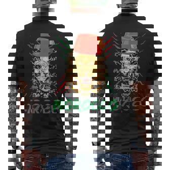 Morocco Lion Flag Sport Morocco With Moroccan Hat Men's Back Print T-Shirt - Monsterry