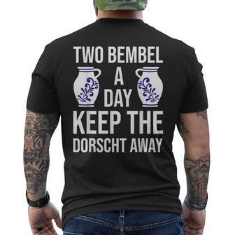 Mostkrug Abbelwoi Jug Bembel Frankfurt Äppler T-Shirt mit Rückendruck - Geschenkecke