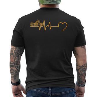 Motorcycle Heartbeat Biker Ecg Line Frequency Motorcyclist T-Shirt mit Rückendruck - Geschenkecke