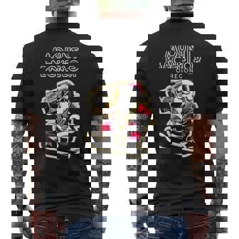 Mount Bachelor Oregon Cool Ski Christmas Santa Men's Back Print T-Shirt - Monsterry