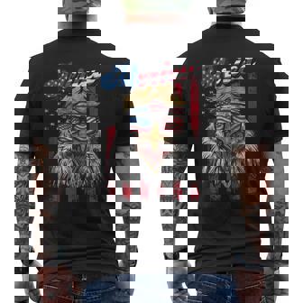 Mullet 4th Of July USA American Flag Merica Redneck Eagle Tank Top Men's Back Print T-Shirt - Monsterry