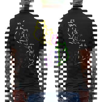 Multicolor Arco Iris Gatos Familiaintage Gato 80 90 Retro Camiseta Hombre Estampado Espalda - Regaloses