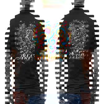 Musician Musical Instrument Colorful Music Notes Treble Clef Men's T-shirt Back Print - Thegiftio