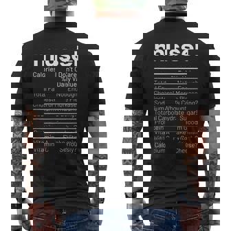 Mussels Nutrition Facts Nutrition Foods Nutrition Facts Crustacés T-shirt imprimé au dos - Cadeauxyz
