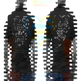 National Down Syndrome Awareness Month Down Right Awesome Men's T-shirt Back Print - Thegiftio UK