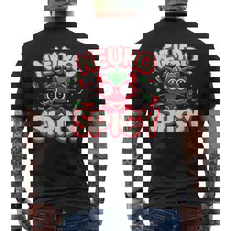 Neurospicy Neurodivergent Adhd Asd Autism Cat Lover Men's T-shirt Back Print - Monsterry