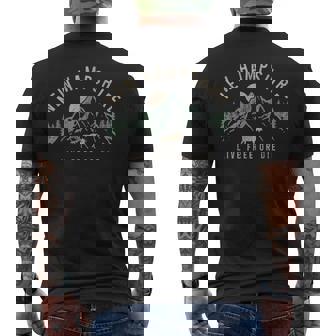 New Hampshire Vintage Pride Mountains Moose Men's T-shirt Back Print - Thegiftio