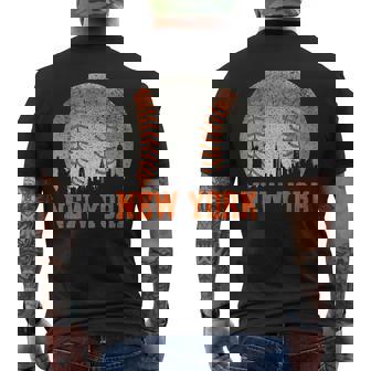 New York Retro Baseball Lover Met At Game Day Men's T-shirt Back Print - Thegiftio UK