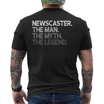 News Anchor The Man Myth Legend Men's Back Print T-Shirt - Monsterry