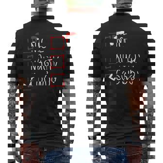 Nice Naughty Cowboy Christmas List Santa Claus Rodeo Xmas Men's Back Print T-Shirt - Monsterry