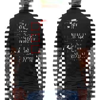 Nice Naughty I Can Explain Christmas List Xmas Santa Claus Men's Back Print T-Shirt - Monsterry