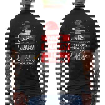 Nice Naughty I Go Both Ways Christmas List Santa Claus Men's Back Print T-Shirt - Monsterry