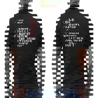 Nice Naughty Innocent Until Proven Guilty Xmas Men's Back Print T-Shirt - Monsterry