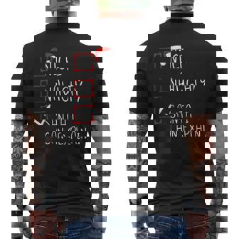 Nice Naughty Santa I Can Explain Christmas List Santa Claus Men's Back Print T-Shirt - Monsterry