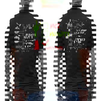 Nice Naughty I Tried Most Day Christmas List Santa Claus Men's Back Print T-Shirt - Monsterry