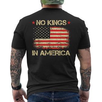 No Kings In America Usa Flag Democracy Men's T-shirt Back Print - Thegiftio UK