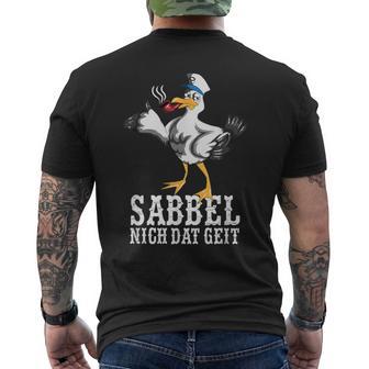 With North German Seagull Plattdeutsch Norden T-Shirt mit Rückendruck - Geschenkecke