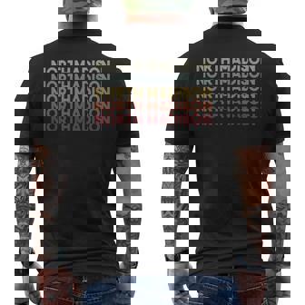 North Madison Ohio North Madison OH Retro Vintage Text Men's Back Print T-Shirt - Monsterry