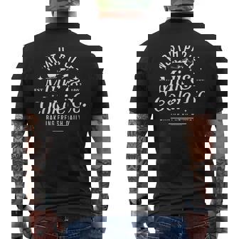 North Pole Milk & Cookie Co Baking Fresh Daily For Christmas Men's Back Print T-Shirt - Monsterry