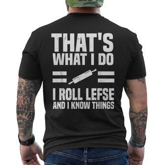 Norwegian Lefse s Norway Flatbread Lovers -Adults Short Sleeve Lefse Rolling Outfit Lefse Making Humor T-Shirt Men's Back Print T-Shirt - Monsterry