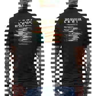 We Are Not Ok Upside Down Flag American Vintage Politics Men's T-shirt Back Print - Monsterry