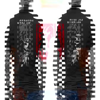 Not Today Jesus Satanic Goth Black Goat Demon 666 Alt Gothic Men's T-shirt Back Print - Seseable