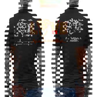 Nurse Life RN LPN CNA Healthcare Cheetah Heart Leopard Men's Back Print T-Shirt - Monsterry