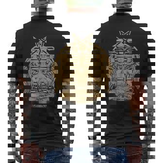 Occult Day Symbol Secret Mystical Baphomet Goat Men's Back Print T-Shirt - Monsterry