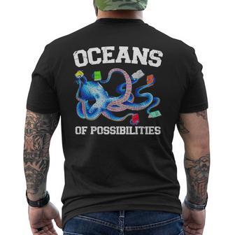 Oceans Of Possibilities Summer Reading 2022 Octopus Men's Back Print T-Shirt - Monsterry