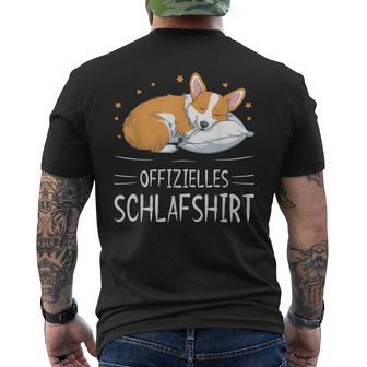 Official Sleep Corgi Dog Sleeping Chilling Dog T-Shirt mit Rückendruck - Geschenkecke