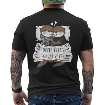 Official Sleep Cute Otter Couple Sleep T-Shirt mit Rückendruck - Geschenkecke