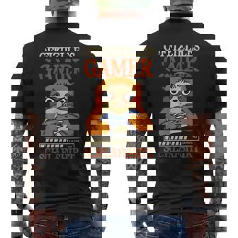 Offizielles Gamer Schlafideospieler Männer Jungen T-Shirt mit Rückendruck - Geschenkecke