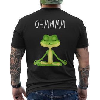 Ohmmmm With Saying Frog Meditation S T-Shirt mit Rückendruck - Geschenkecke