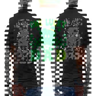 One Lucky Dad Father Irish Clovers St Patrick's Day Men's T-shirt Back Print - Monsterry