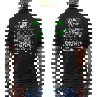 One Lucky Grandma St Patricks Day Shamrock Lucky Clover Men's Back Print T-Shirt - Monsterry