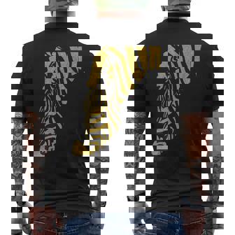 Opulent Zebra Minimalist Art Men's Back Print T-Shirt - Monsterry