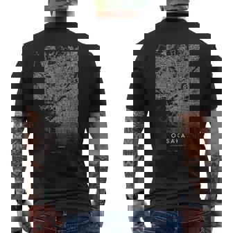 Osaka Japón City Coordenadas Skyline City Mapa Camiseta Hombre Estampado Espalda - Regaloses
