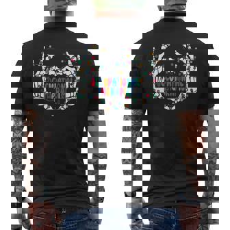 OT Occupational Therapy Skeleton Hand Heart Christmas Light Men's Back Print T-Shirt - Monsterry
