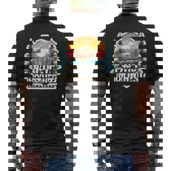 Pacifique Nord-Ouest Pnw Nord-Ouest Montagne Forêt Arbres T-shirt imprimé au dos - Cadeauxyz