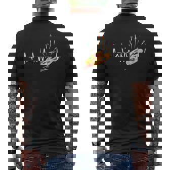 Paint Brush Palette Heartbeat ArtistPainterArt Teacher Fun Men's Back Print T-Shirt - Monsterry