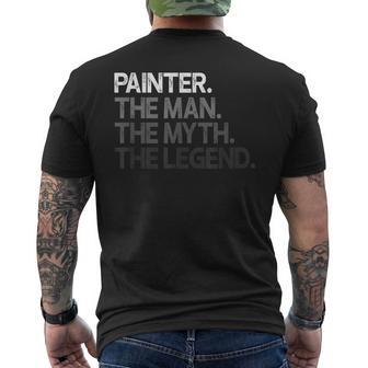 Painter Man Myth The Legend Men's Back Print T-Shirt - Monsterry