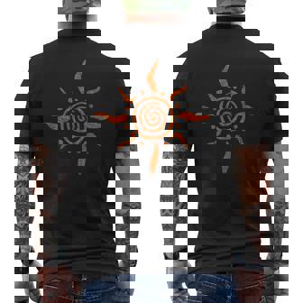 Paleo Sun Spiral Sun Petroglyph Tank Top Men's Back Print T-Shirt - Monsterry