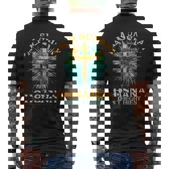 Palm Leaf Holy Week Palm Sunday Hosanna In The Highest Men's T-shirt Back Print - Monsterry