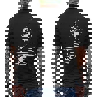 Panda Bear Wrestler Wrestling Grappling Men's Back Print T-Shirt - Monsterry
