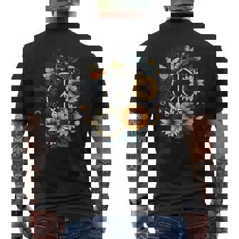 Panneau De Paix Love Tournesol Sur Les Années 60 70 Tournesol Hippie T-shirt imprimé au dos - Cadeauxyz