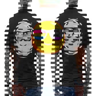 Panromantic Asexual Pride T Shirt Sunglasses Emoticon Men's Back Print T-Shirt - Monsterry