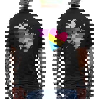 Panromantic Demisexual Flag Heart Apparel Celebrate Your Tank Top Men's Back Print T-Shirt - Monsterry